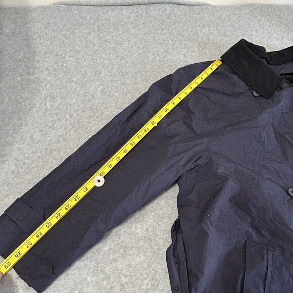 Vintage London Fog Navy Double-Breasted Trench Coat Belt Lined Overcoat Size 44 - Picture 10 of 13